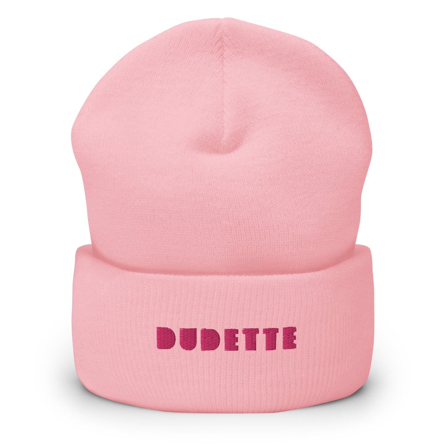 Pink Dudette Embroidered Beanie