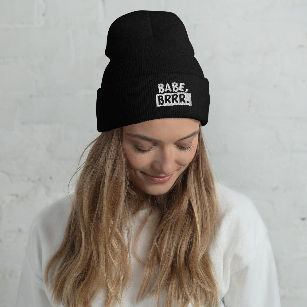 'BABE, BRRR.' Embroidered Beanie