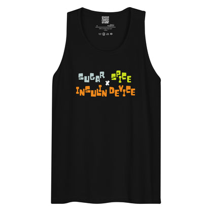 'SUGAR, SPICE, INSULIN DEVICE' Men’s premium tank