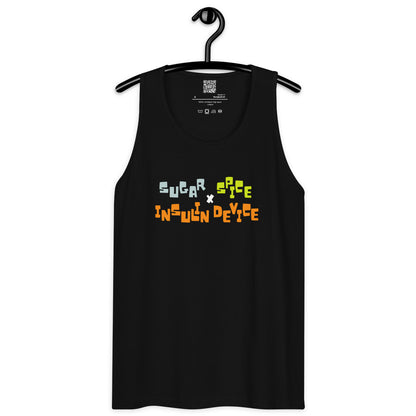 'SUGAR, SPICE, INSULIN DEVICE' Men’s premium tank