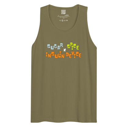 'SUGAR, SPICE, INSULIN DEVICE' Men’s premium tank