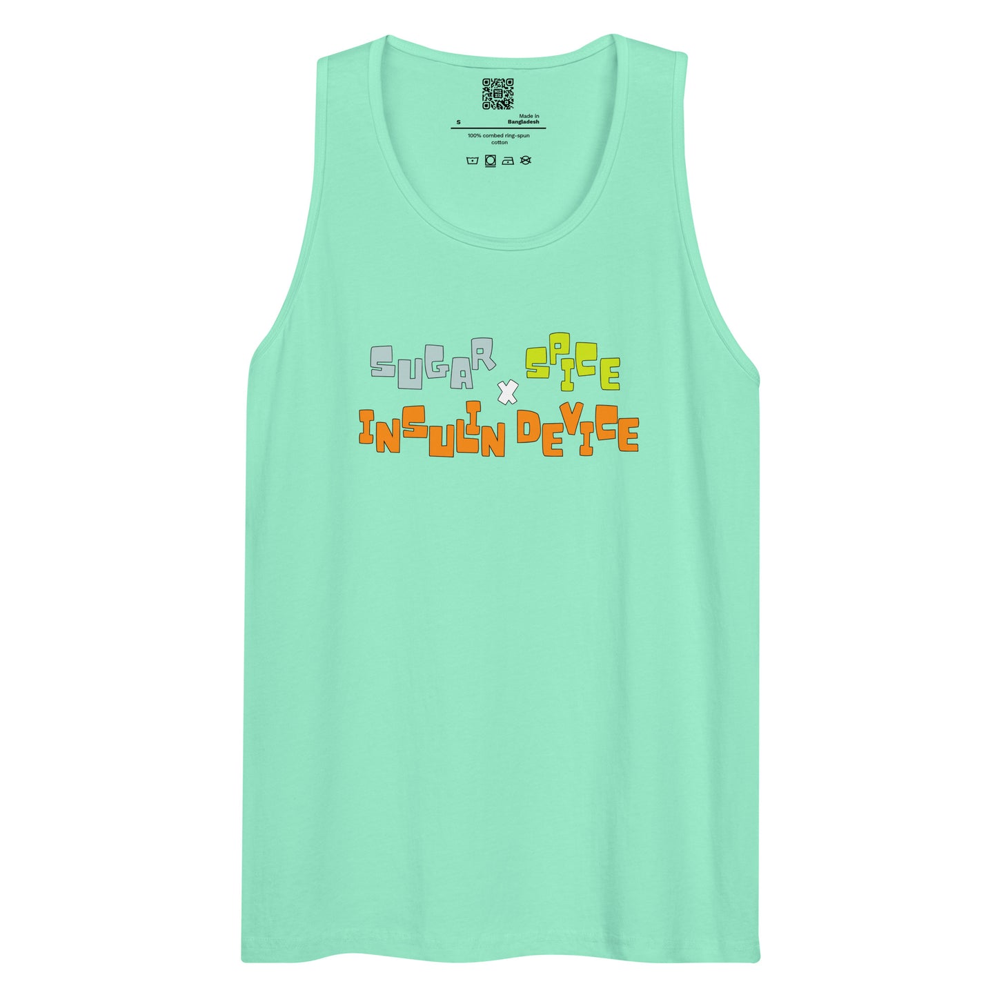 'SUGAR, SPICE, INSULIN DEVICE' Men’s premium tank