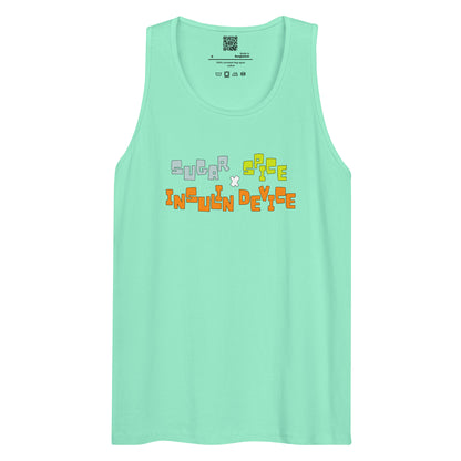 'SUGAR, SPICE, INSULIN DEVICE' Men’s premium tank