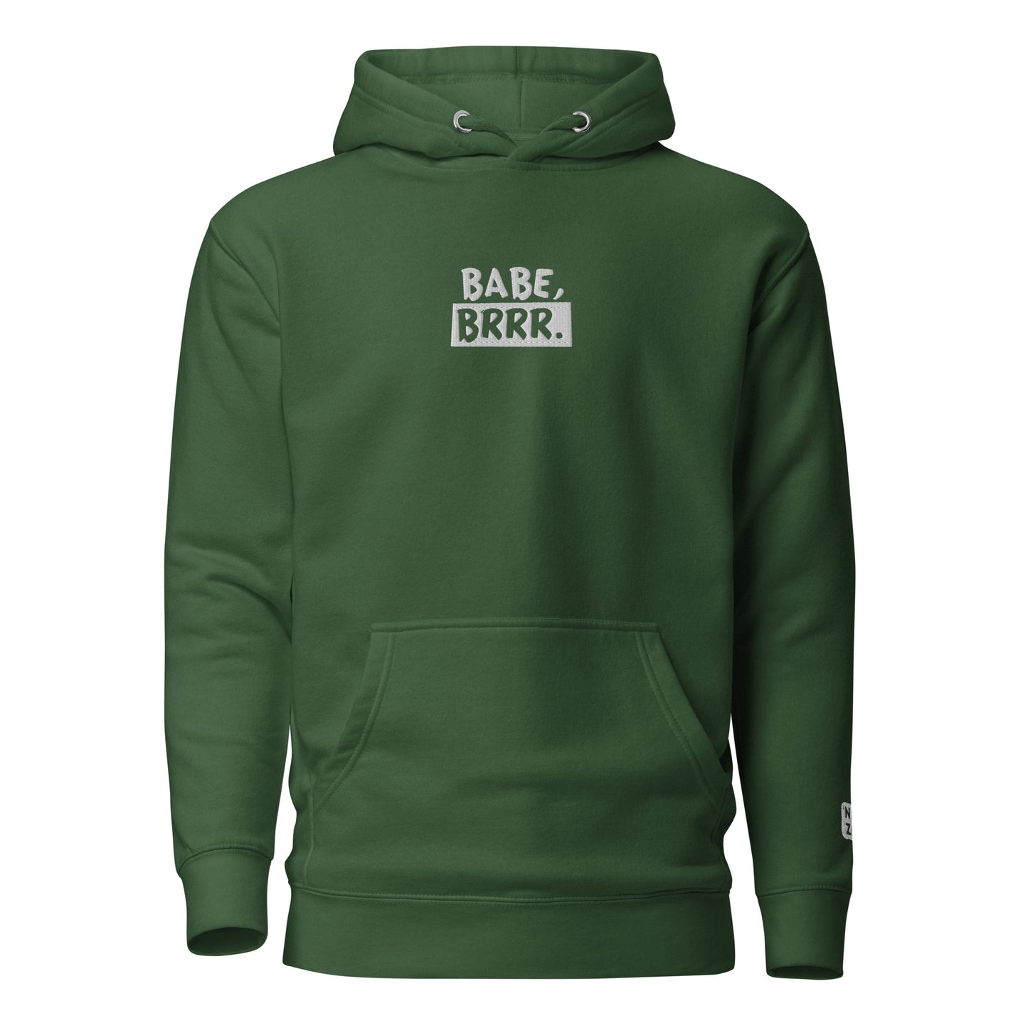 'BABE, BRRR.' embroidered Premium Hoodie