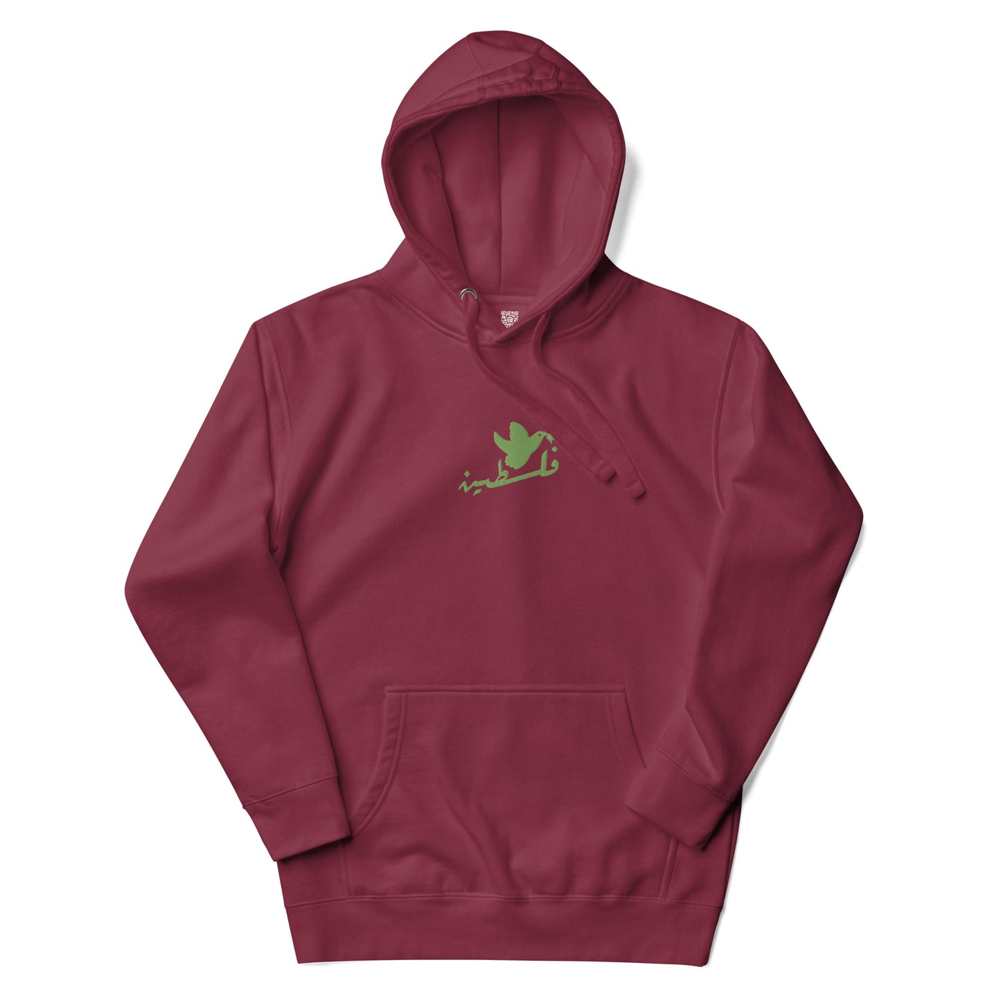 Palestine Green Dove Embroidered Hoodie