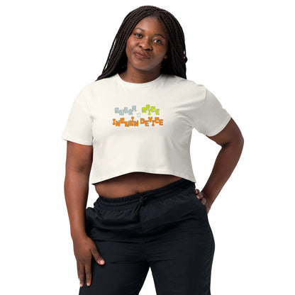 'SUGAR, SPICE, INSULIN DEVICE' Women’s crop top