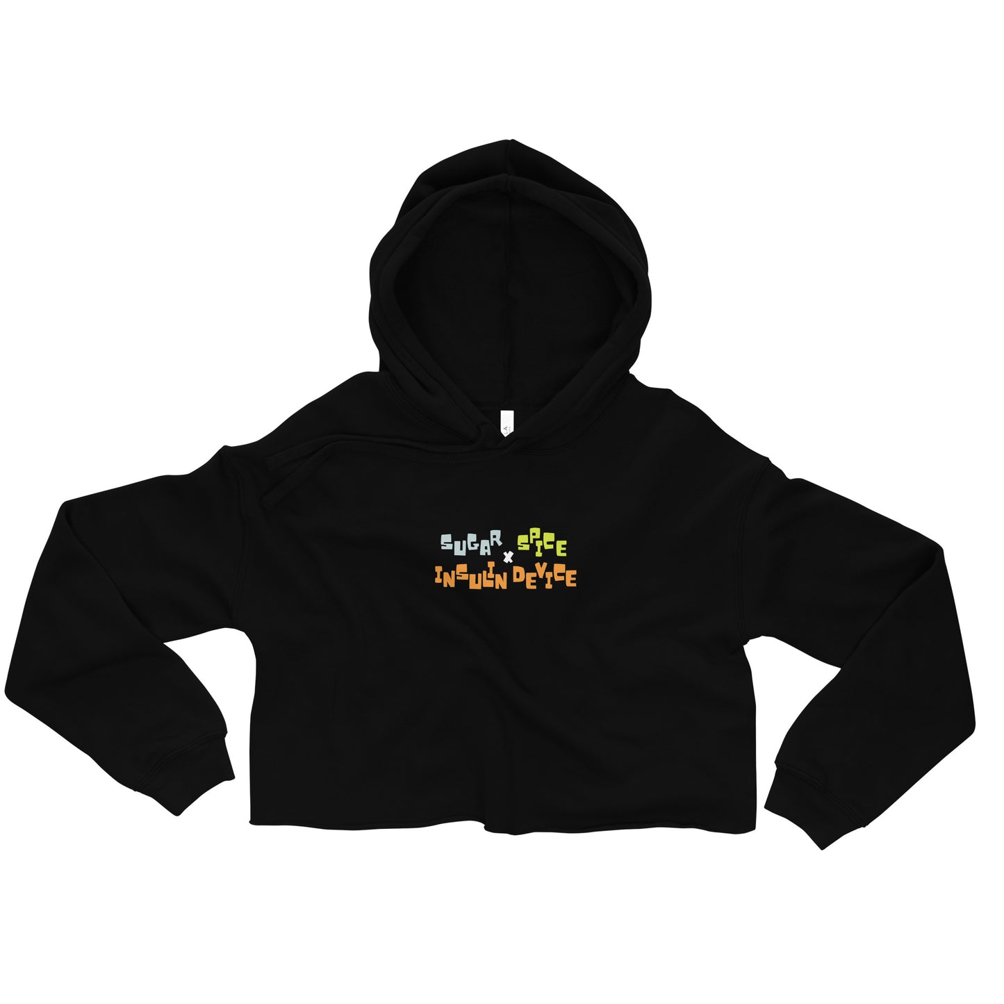 'SUGAR, SPICE, INSULIN DEVICE' Crop Hoodie