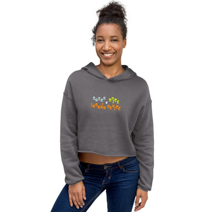 'SUGAR, SPICE, INSULIN DEVICE' Crop Hoodie