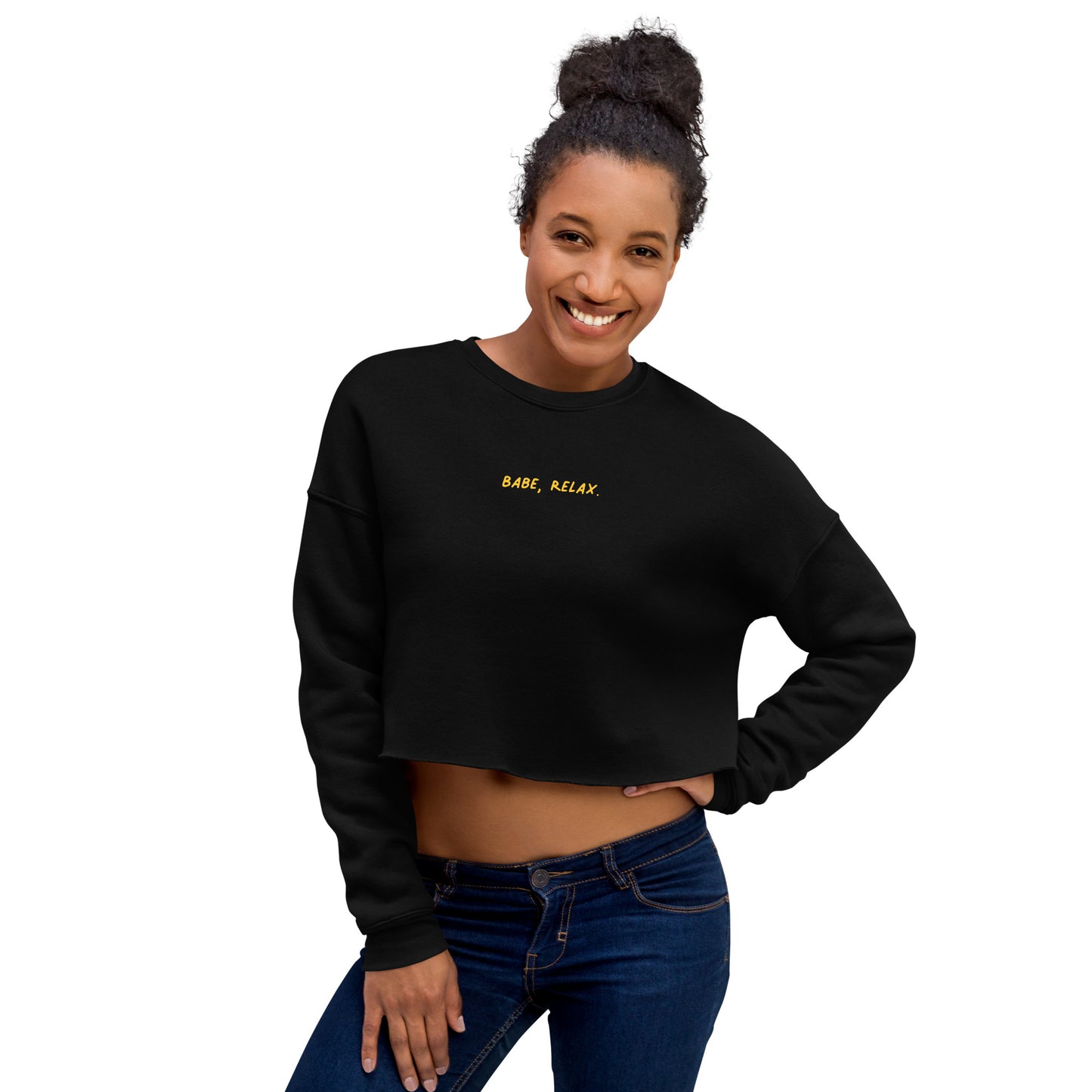 'Babe, Relax' Crop Sweatshirt